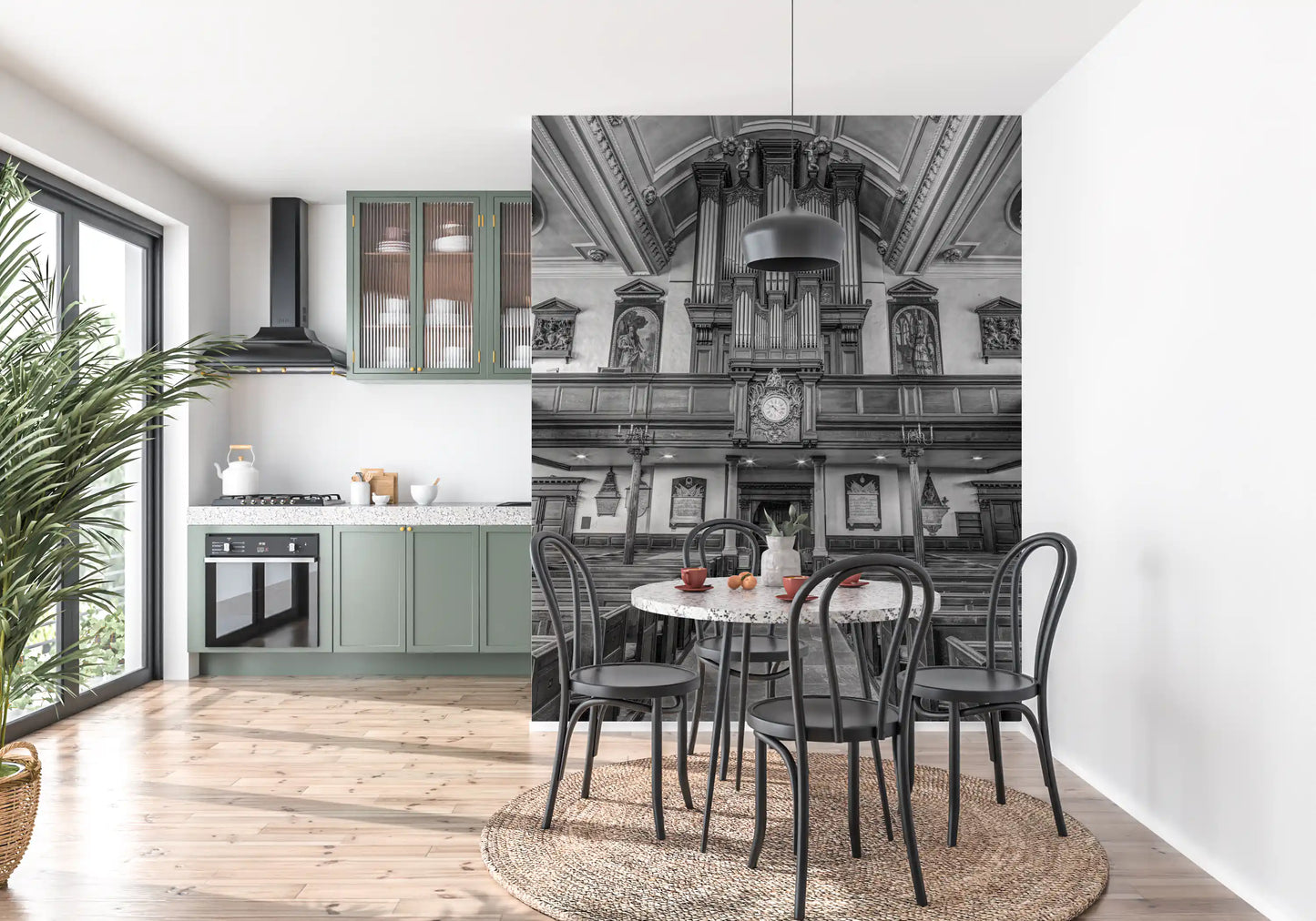 Historic Cathedral Pipe Organ Interior Wall Mural