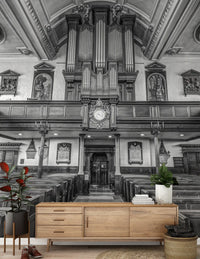 Historic Cathedral Pipe Organ Interior Wall Mural