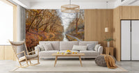Autumn Canal Reflections Wall Mural