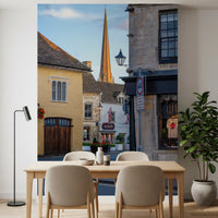Old English Market Town Streetscape Wall Mural