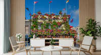 London Floral Pub Exterior Wall Mural