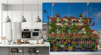London Floral Pub Exterior Wall Mural