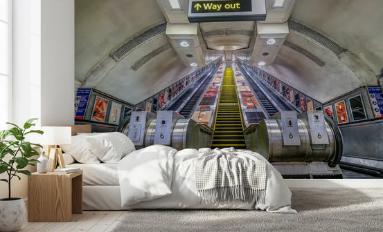 Metropolitan underground wall mural facing a calm bedroom GD11168