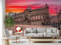 Urban Red Umbrella Sunset Wall Mural