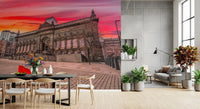 Urban Red Umbrella Sunset Wall Mural