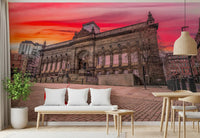 Urban Red Umbrella Sunset Wall Mural