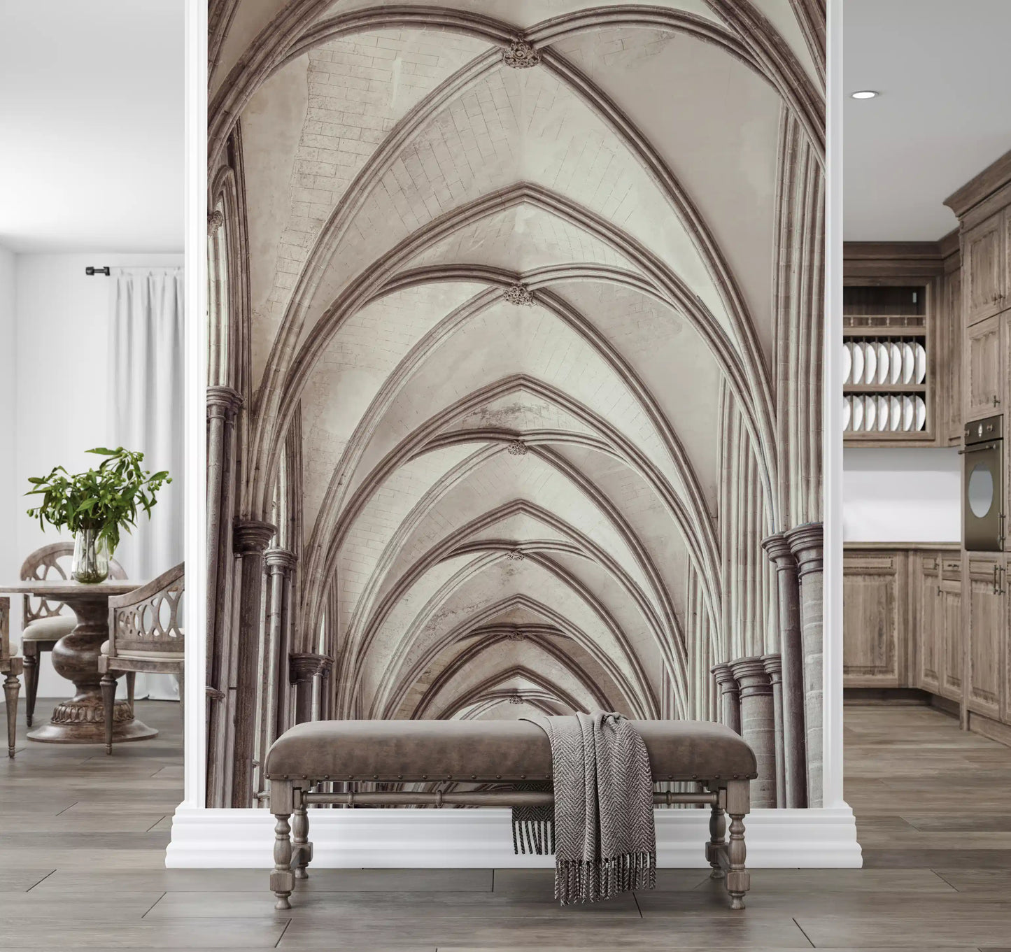 Gothic Stone Ribbed Vaulting Wall Mural