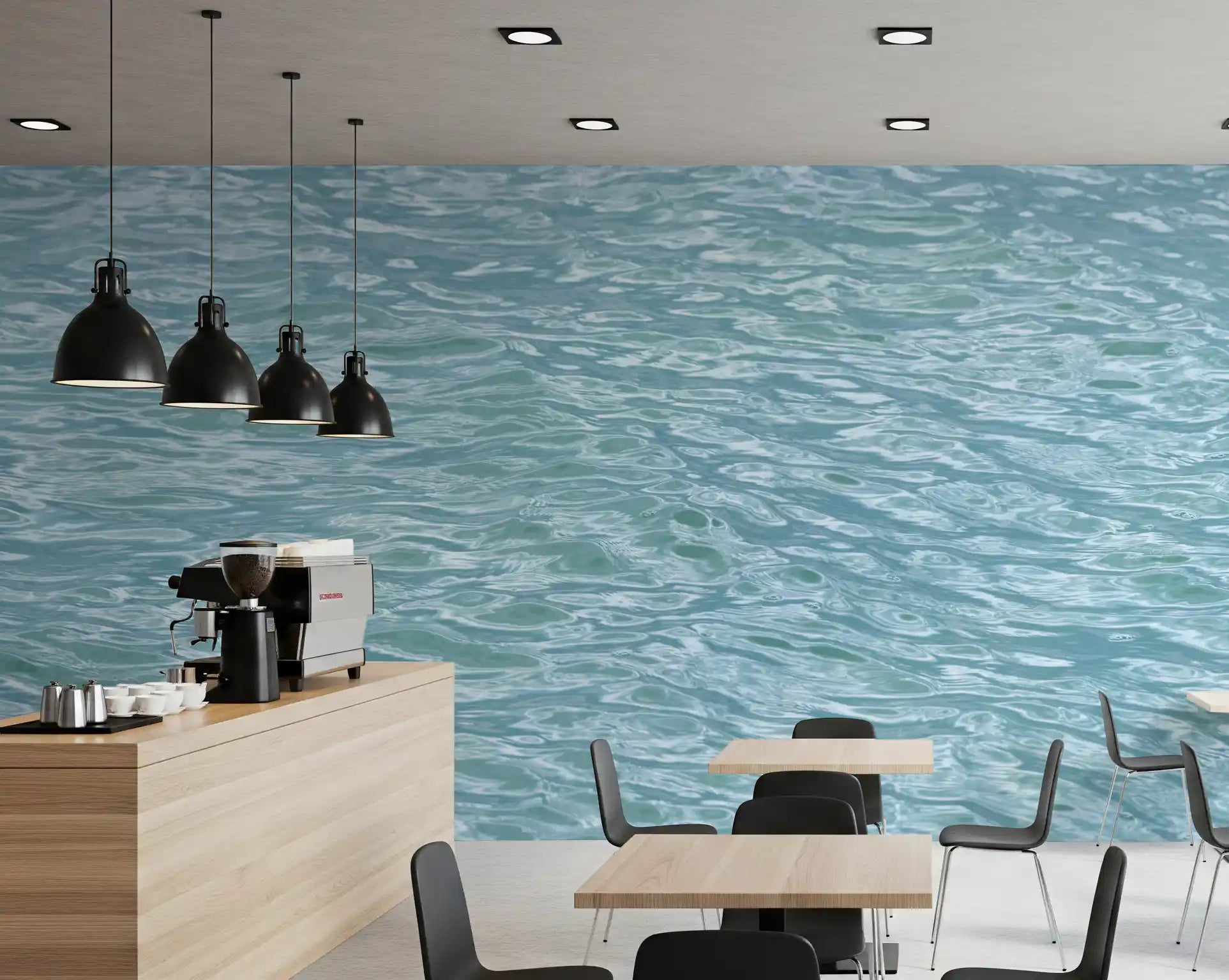 Glacial ripples aquatic surface wall mural cools a calm cafe GD11191
