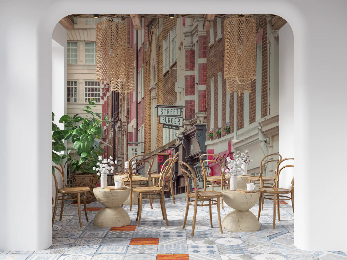 Urban London Streetscape Wall Mural