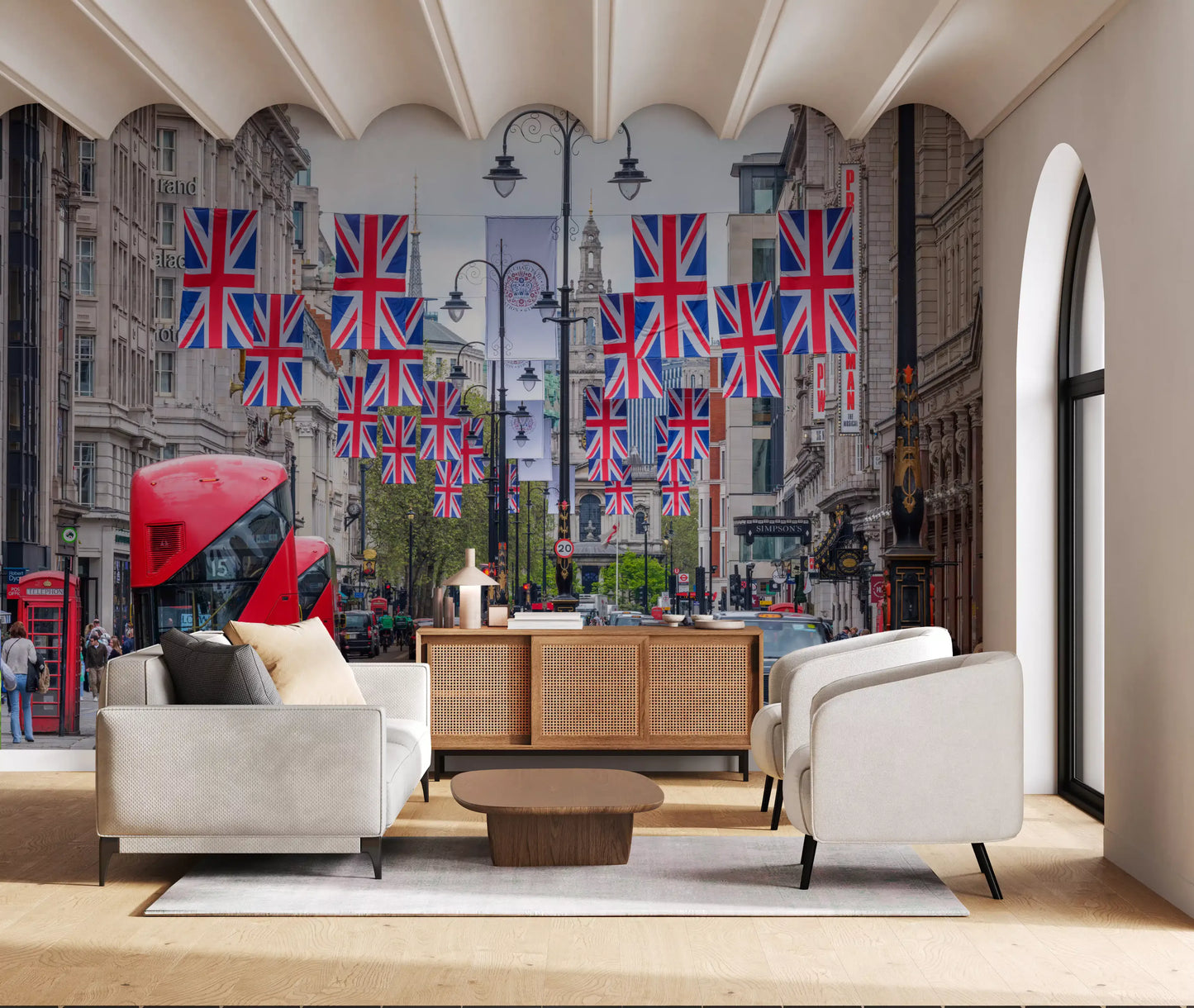 London City Streetscape Wall Mural