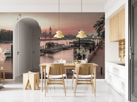 London River Sunset View Wall Mural