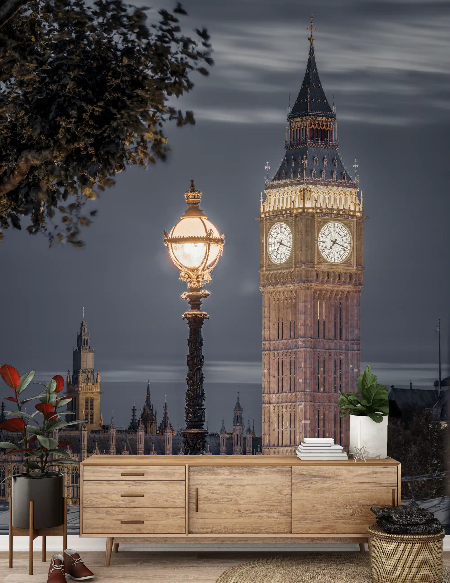 London Clock Tower Twilight Scene Wall Mural