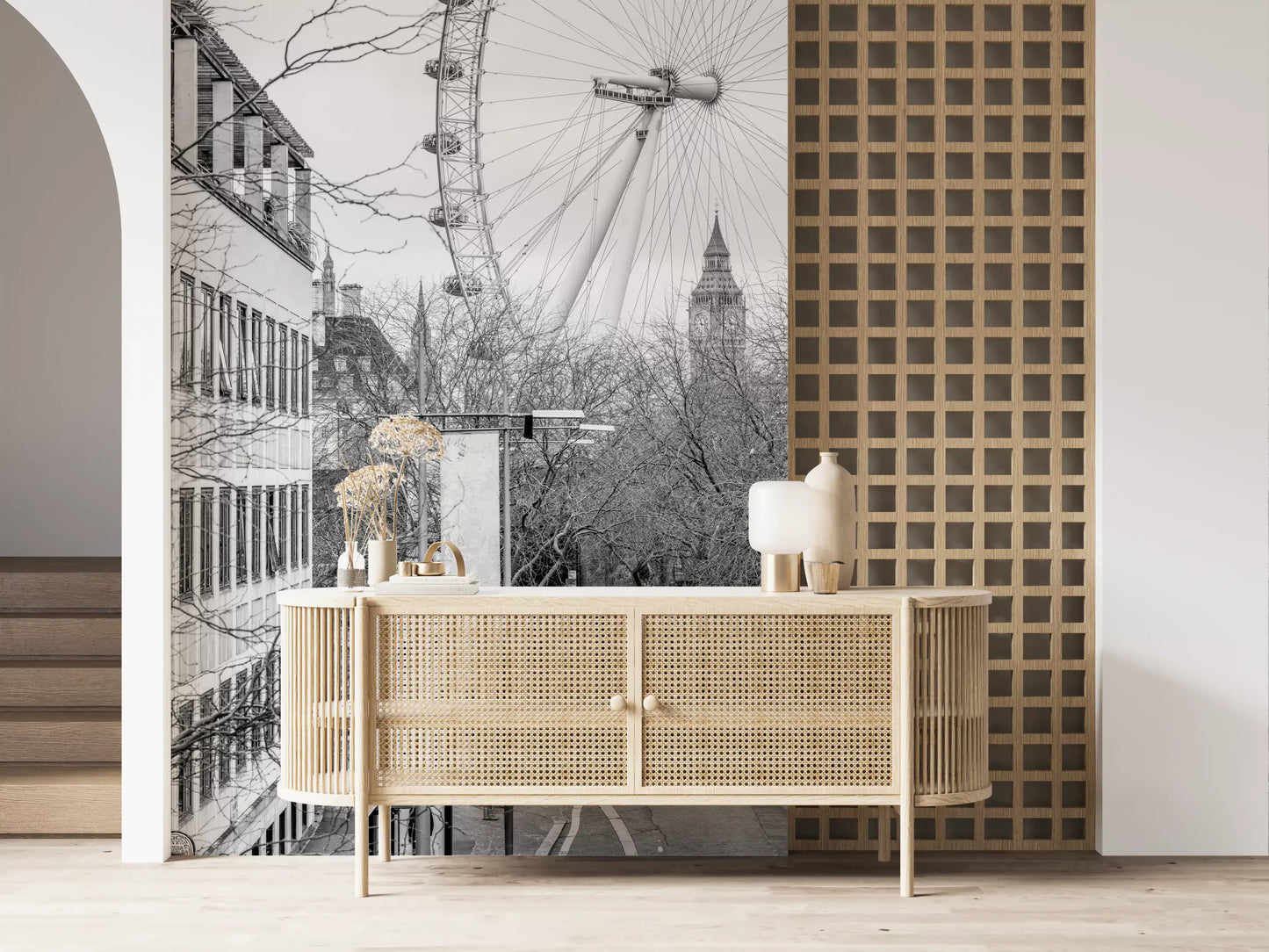 Monochrome London Landmark Skyline Wall Mural