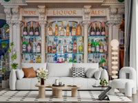 Classic Tavern Back Bar Display Wall Mural