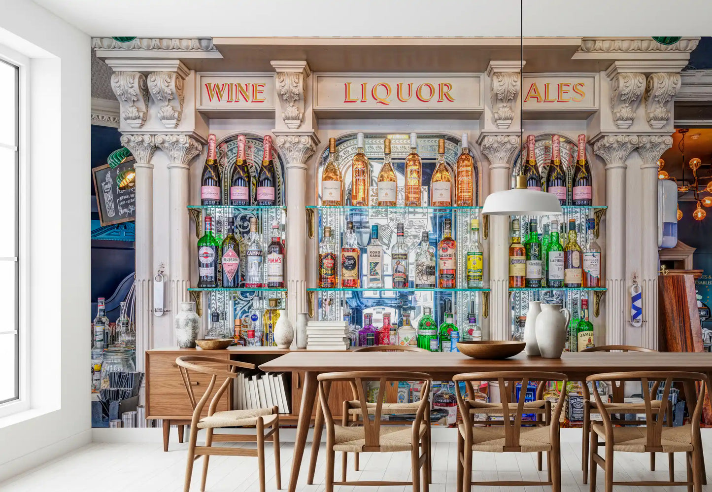 Classic Tavern Back Bar Display Wall Mural