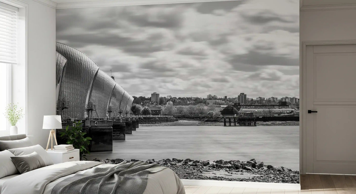 Thames Flood Barrier View Wall Mural