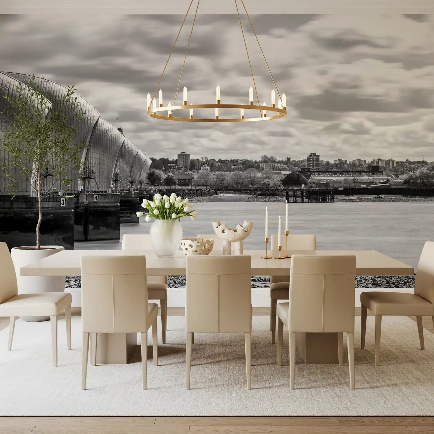 Thames Flood Barrier View Wall Mural