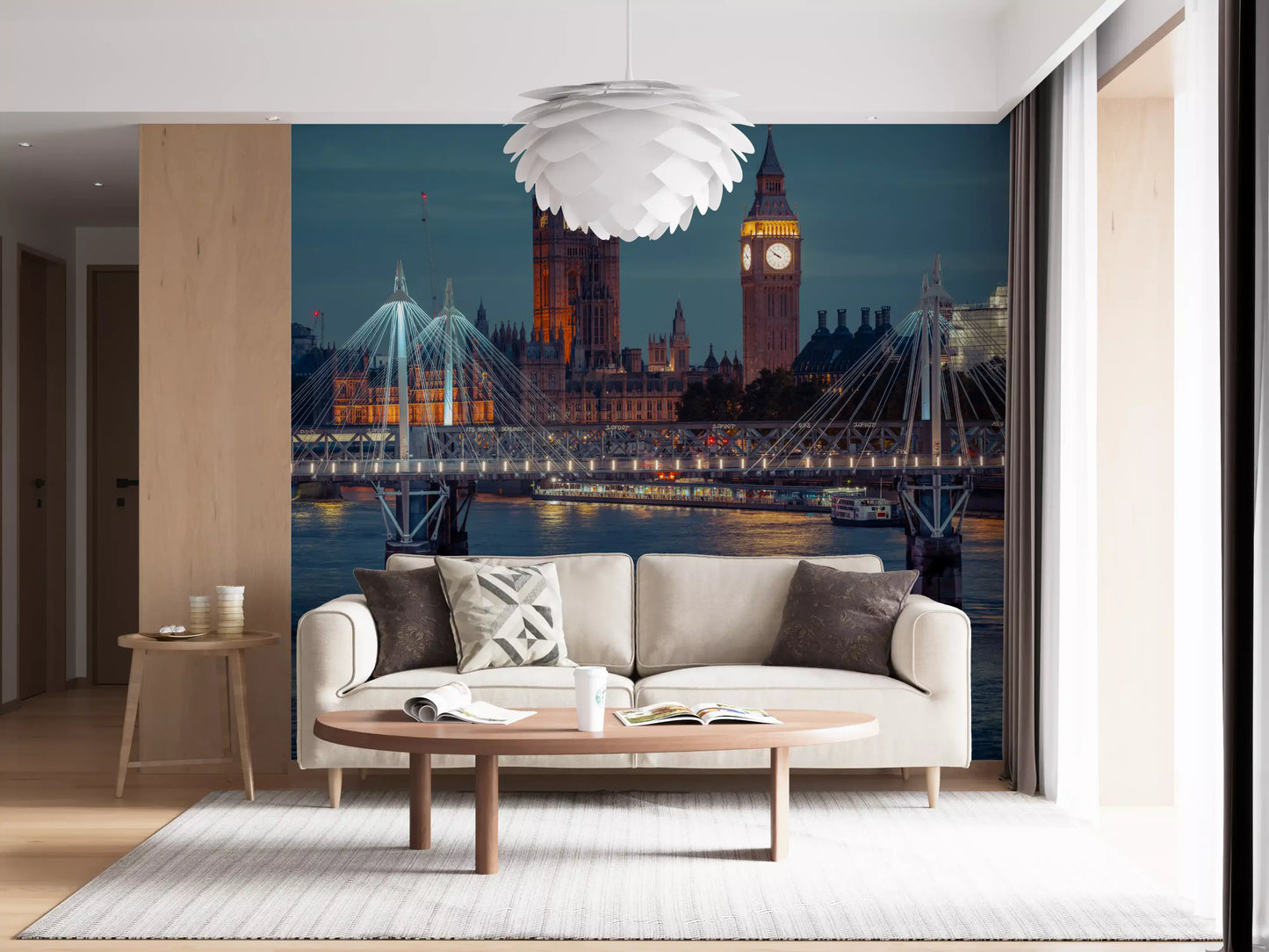 London Twilight Skyline Bridge Wall Mural