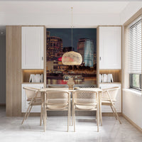 London Riverfront Twilight Skyline Wall Mural