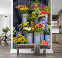 Rustic Floral Market Stall Wall Mural