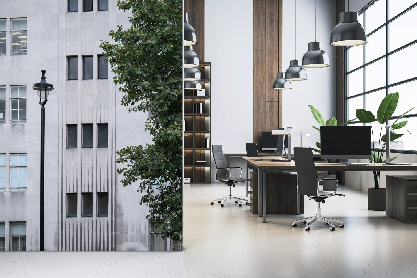 Urban Facade Geometry Wall Mural