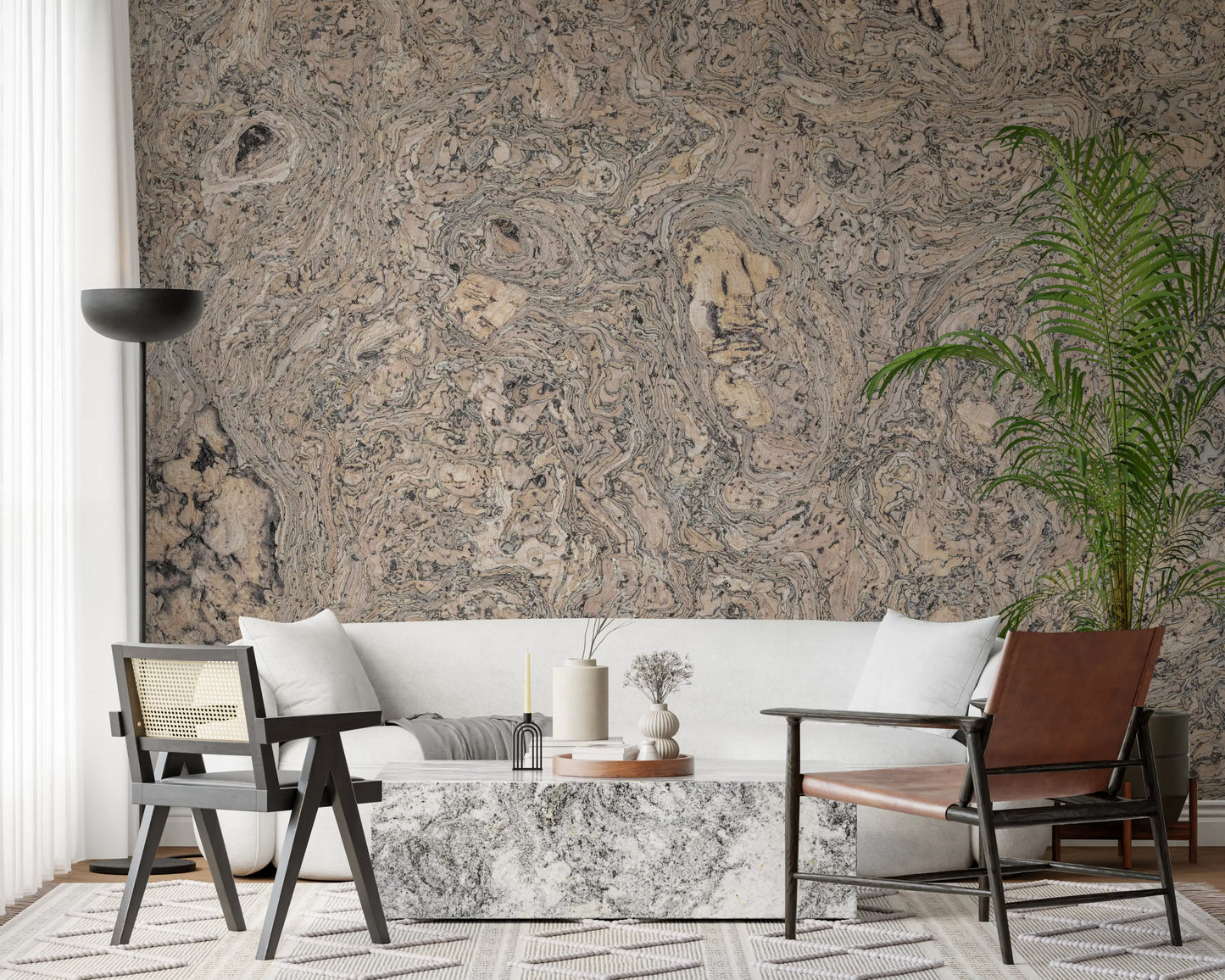 Natural Cork Grain Texture Wall Mural