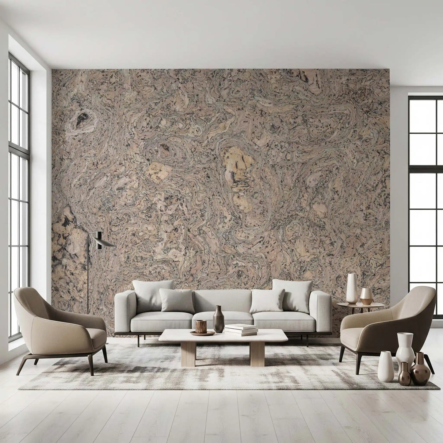 Natural Cork Grain Texture Wall Mural