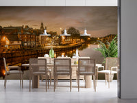York Riverside Twilight Wall Mural