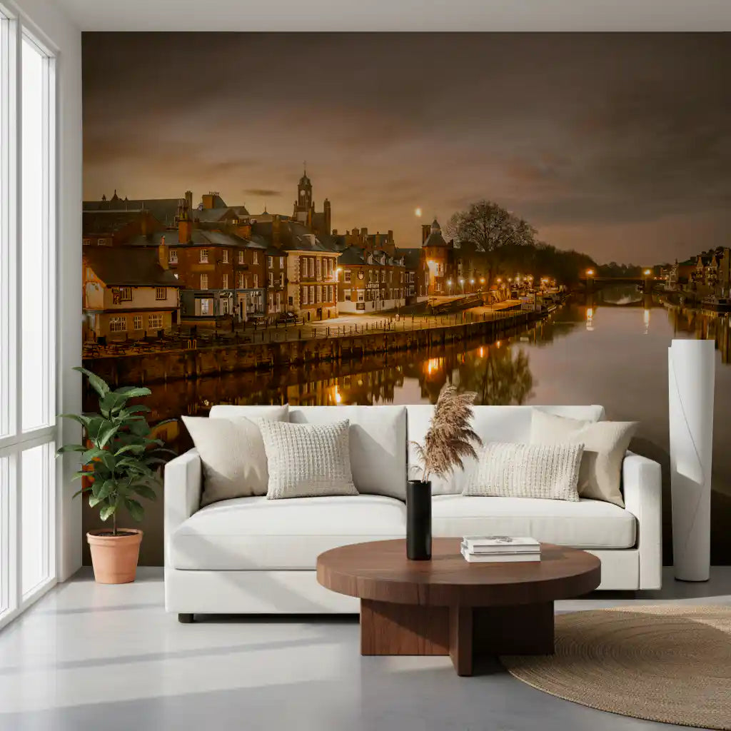 York Riverside Twilight Wall Mural