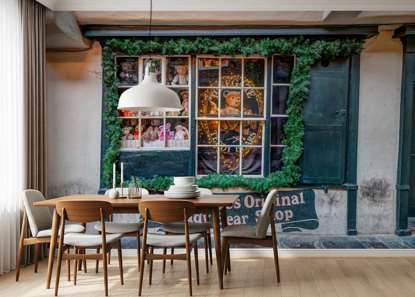 Charming Teddy Bear Shop Front Wall Mural