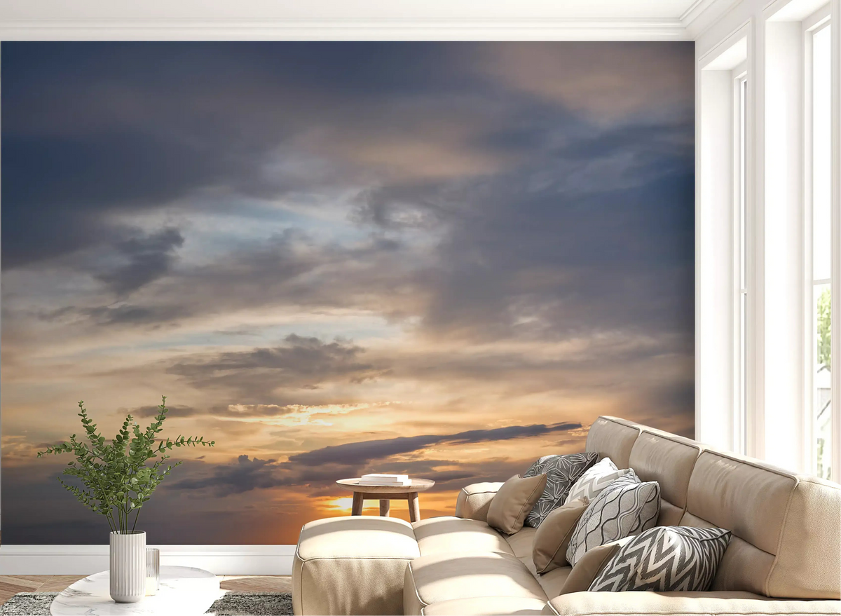 Golden Dusk Horizon glow on the wall mural, warming a whole living room GD11216
