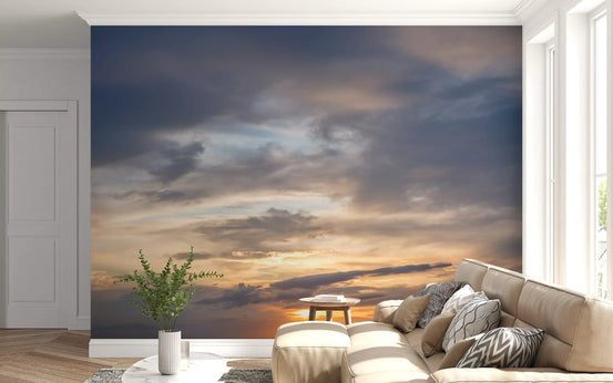 Golden Dusk Horizon Wall Mural