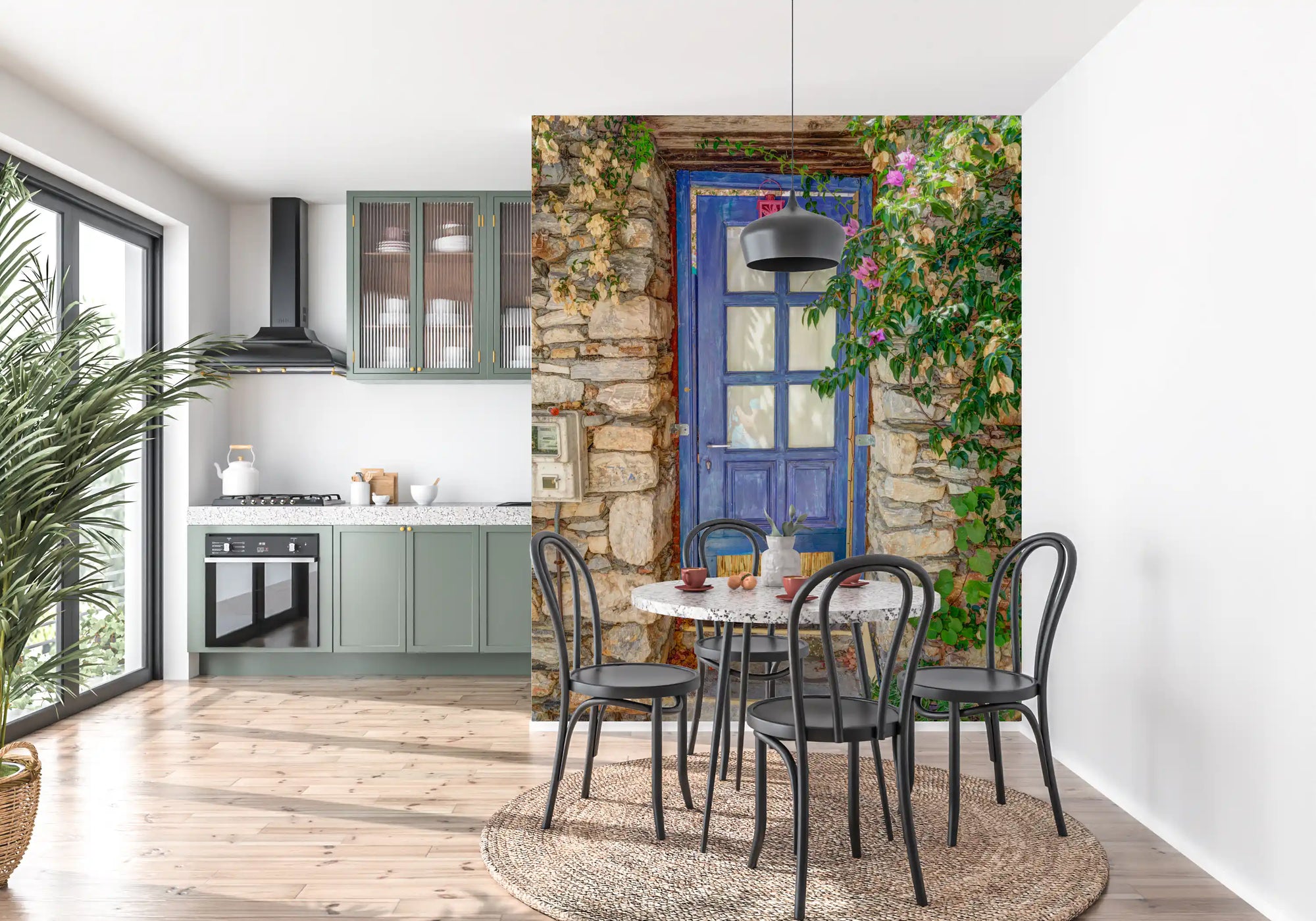 Mediterranean Blue Doorway Wall Mural