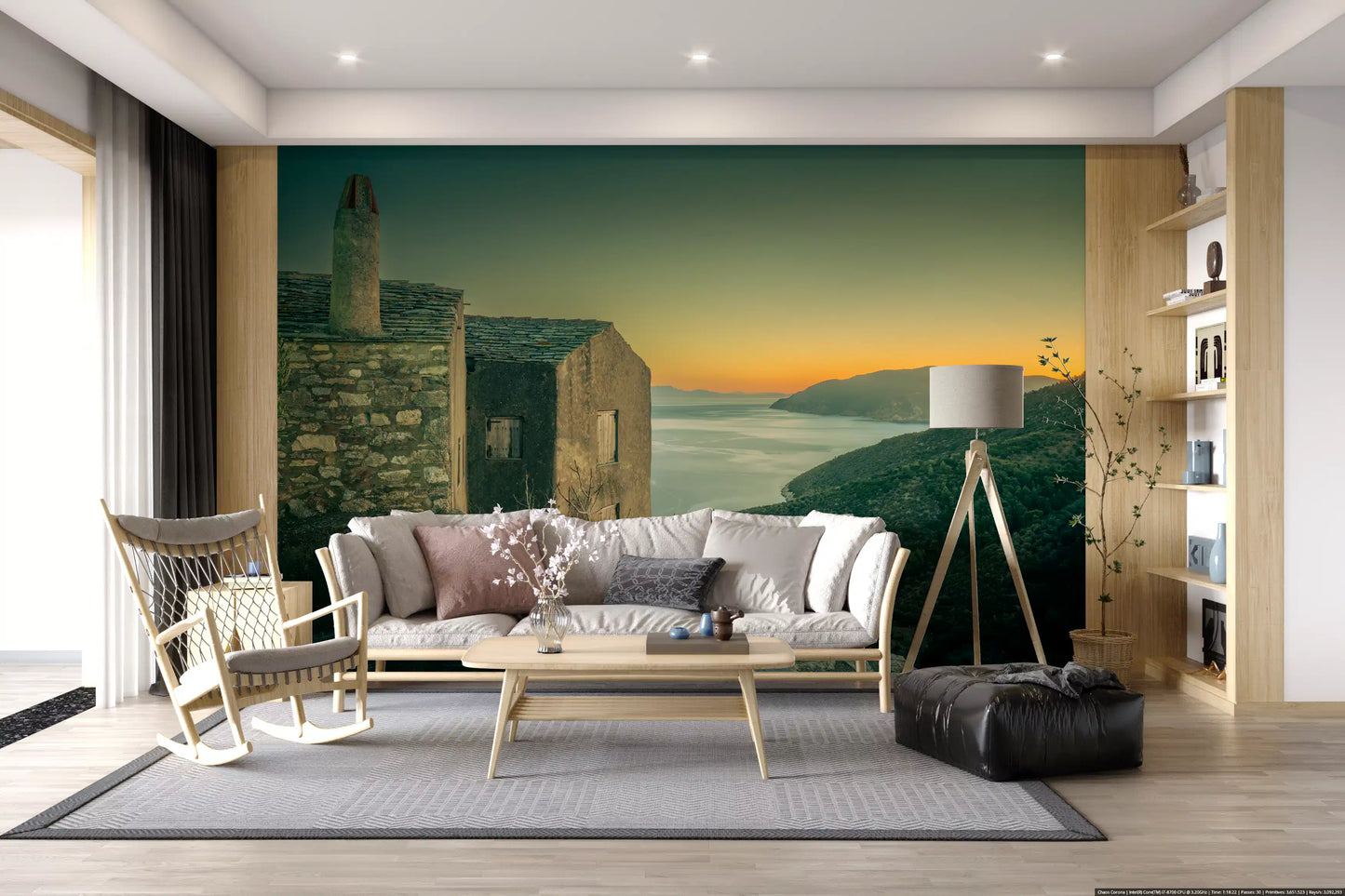 Mediterranean Cliffside Haven Wall Mural