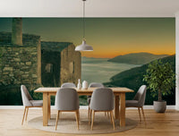Mediterranean Cliffside Haven Wall Mural