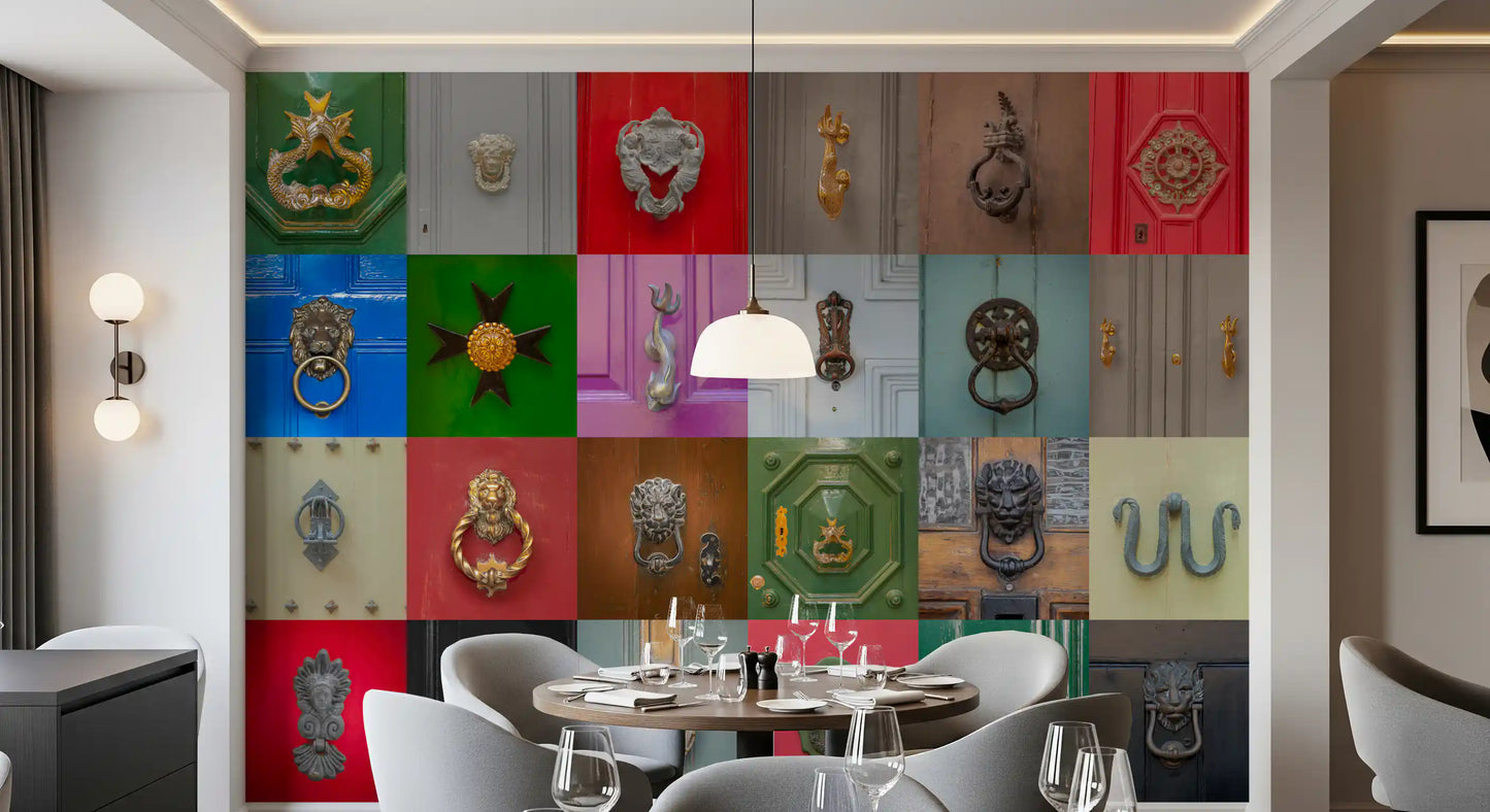 Classic Door Knockers Mosaic Wall Mural