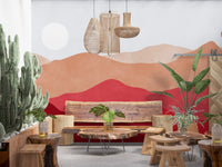 Crimson Mountain Horizon Wall Mural
