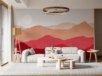 Crimson Mountain Horizon Wall Mural
