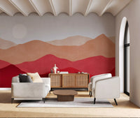 Crimson Mountain Horizon Wall Mural