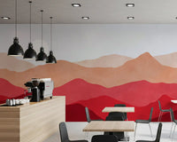 Crimson Mountain Horizon Wall Mural