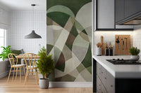 Contemporary canvas artwork wall mural in sage palette GD11246