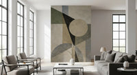 Contemporary geometric composition wall mural with textured finish GD11249