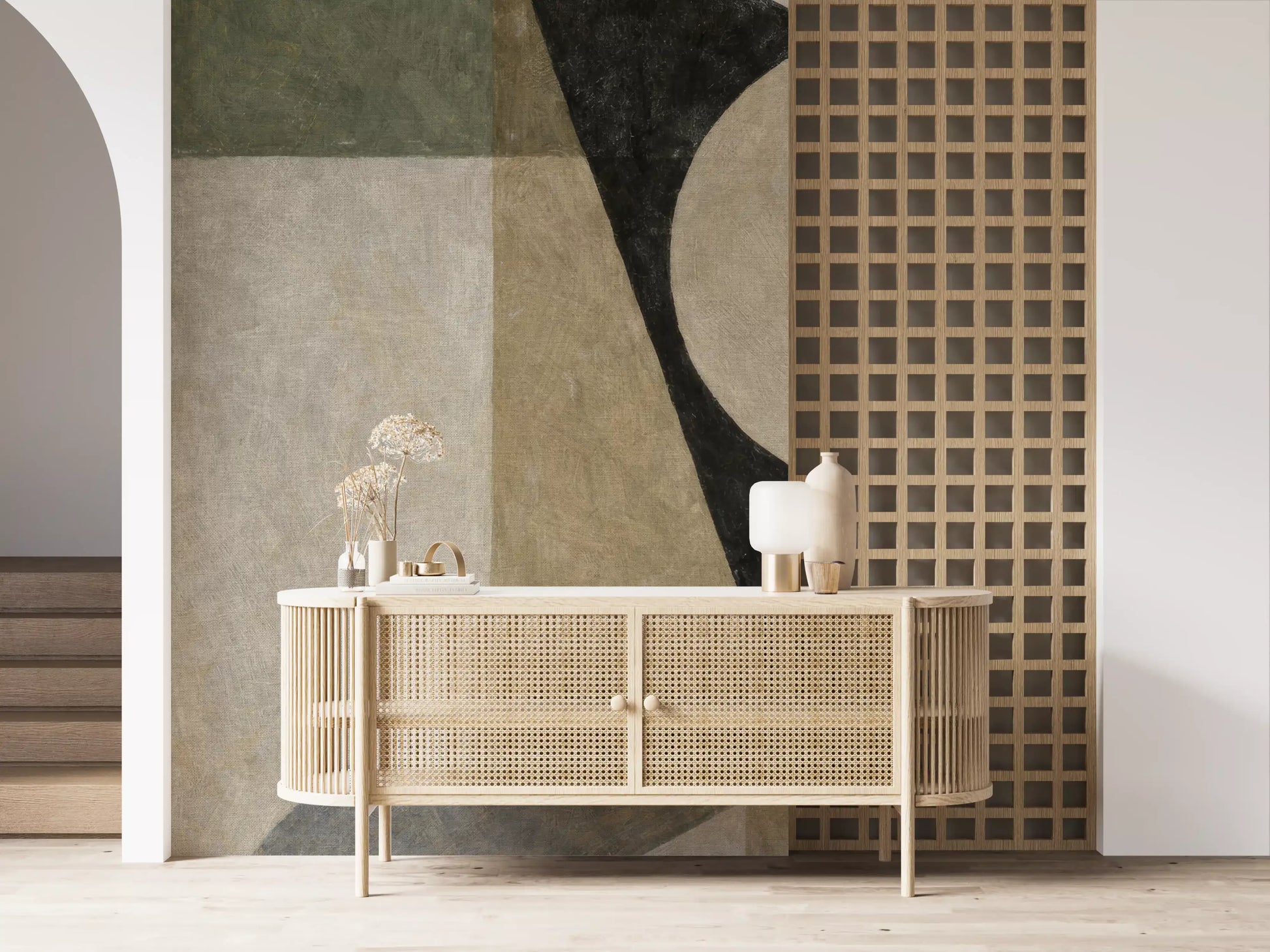 Artistic polygon wall mural with modern minimalist styling GD11249