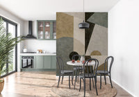 Minimalist cubism wall mural with textured artistic finish GD11250