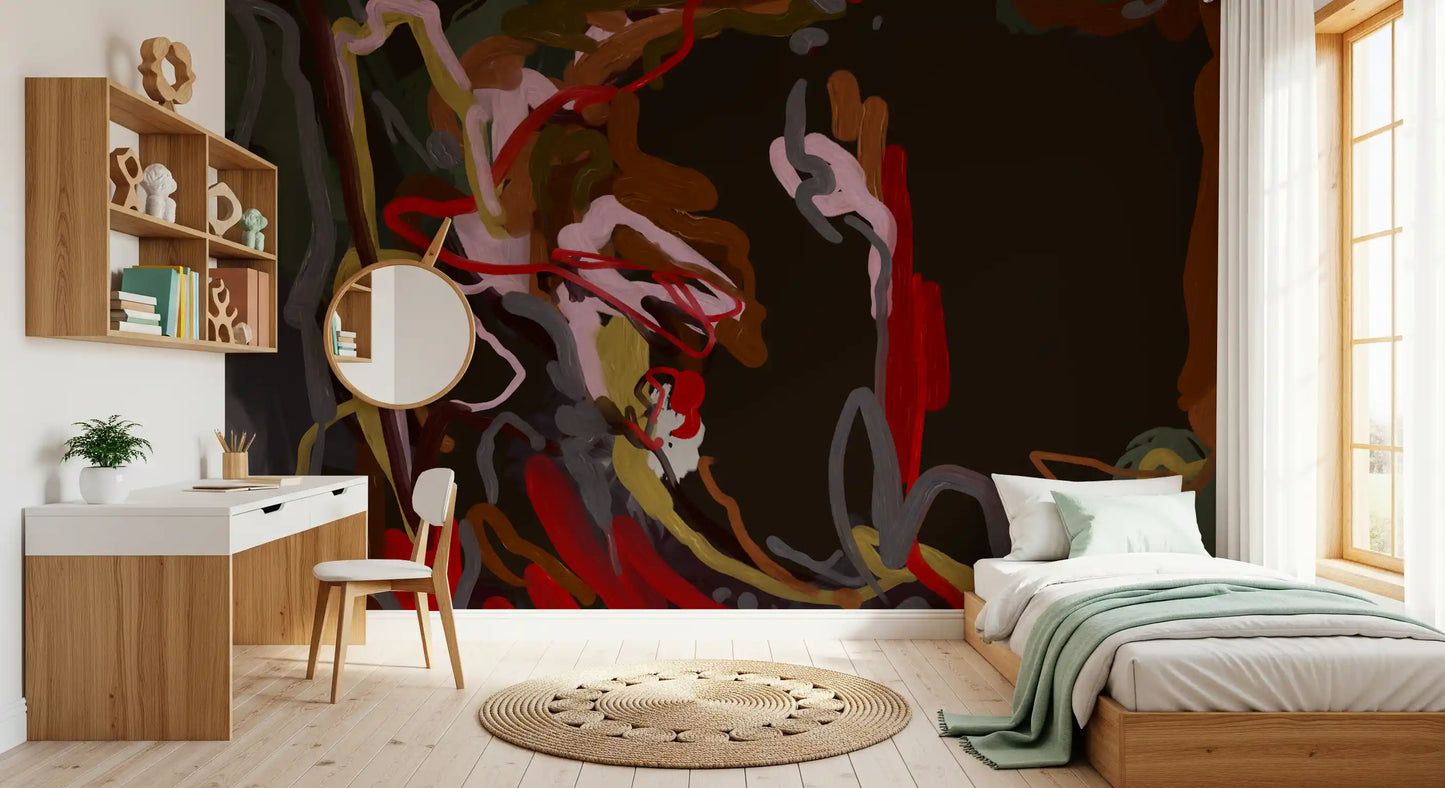 Abstract Painted Trails Wall Mural