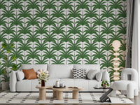 Arched Palm Frond Botanical Art Wallpaper⁠