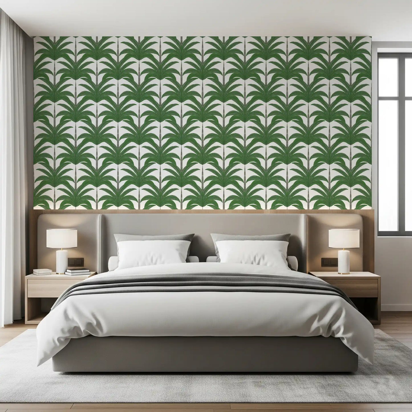 Arched Palm Frond Botanical Art Wallpaper⁠