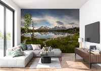 Patagonian Mountain Reflection Wall Mural