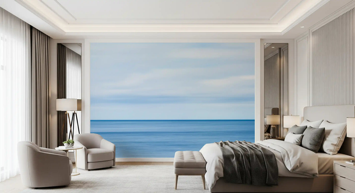 Serene Blue Horizon Seascape Wall Mural