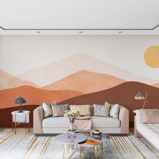 Abstract Ombre Mountains Wall Mural